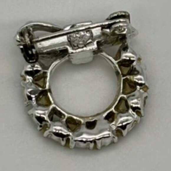 Vintage Mother Child Brooch Set Blue SilverTone Metal With Pale Blue Rhinestones - Picture 7 of 8